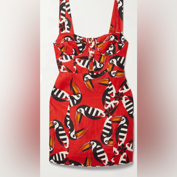Farm Rio Printed linen mini dress - Picture 2 of 2